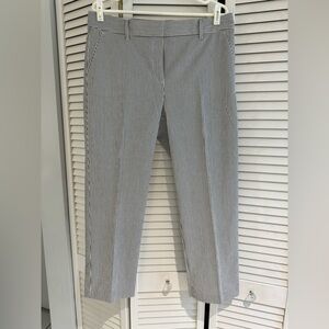 LOFT Women’s Black Striped Seersucker Riviera Slim Pants 30/10 NWT